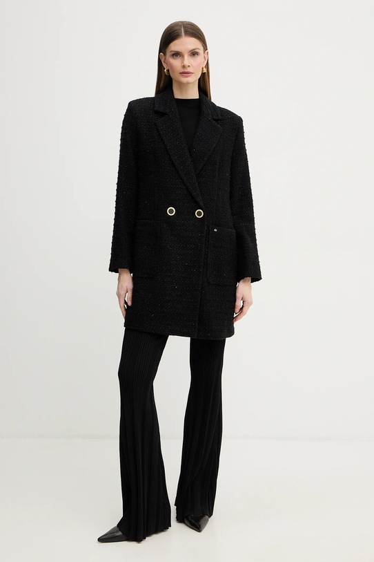 Armani Exchange płaszcz z dodatkiem wełny XW001810.AF18997 czarny SS26