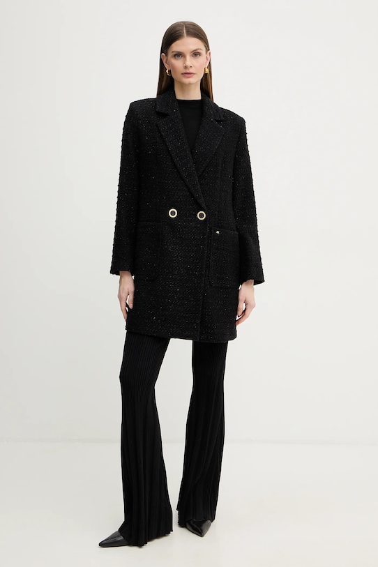 Armani Exchange płaszcz z dodatkiem wełny XW001810.AF18997 czarny SS26