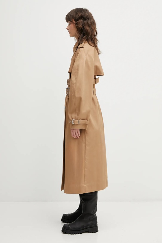 GANNI trencz bawełniany W0221 W0221 brązowy SS26