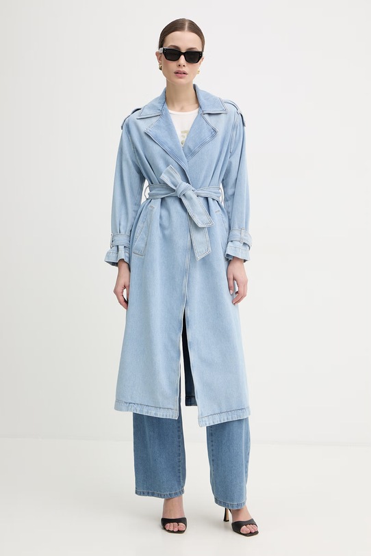 Liu Jo płaszcz jeansowy UA6174.D0319 niebieski SS26