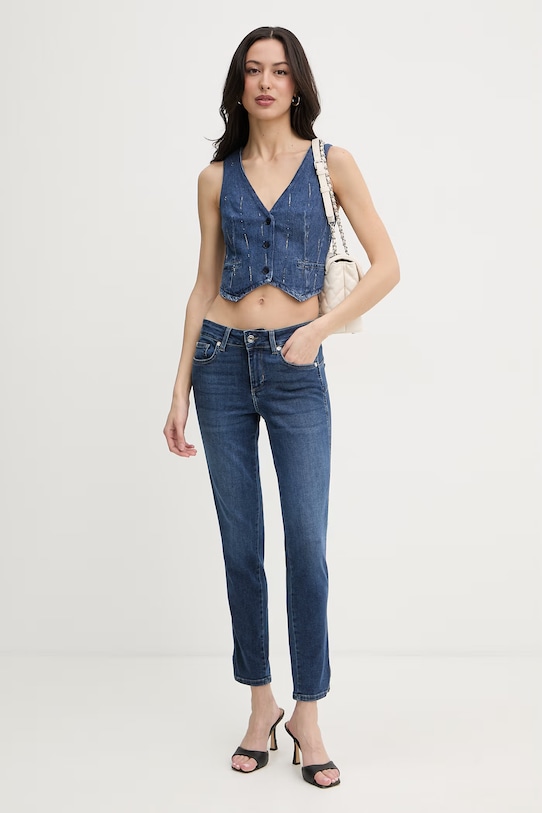 Liu Jo kamizelka damska jeansowa UA6188.D0315 niebieski SS26