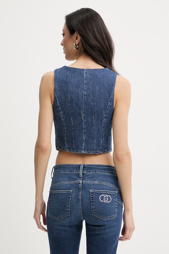 Odzież Liu Jo kamizelka damska jeansowa UA6188.D0315 niebieski