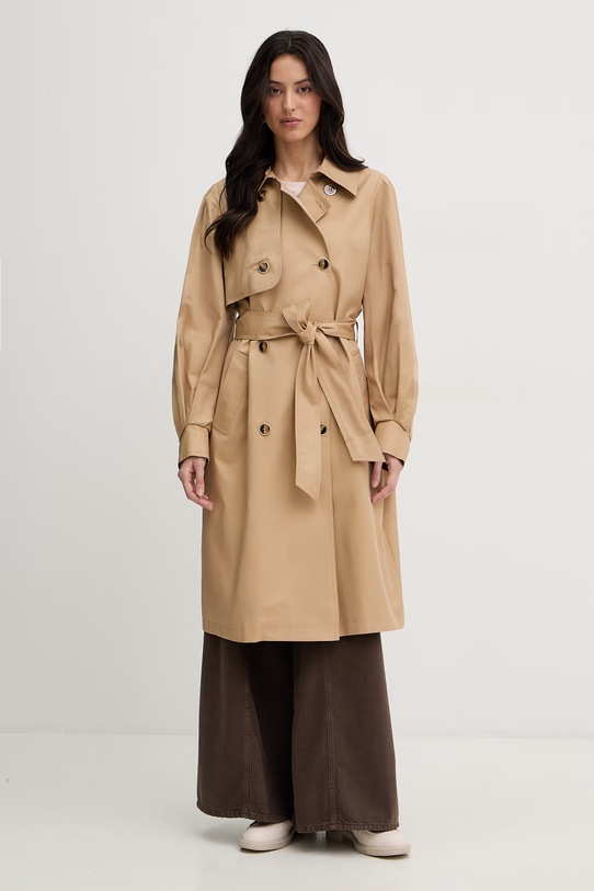 Twinset Καμπαρντίνα γυναικεία βαμβακερή 261TP2230 καφέ SS26