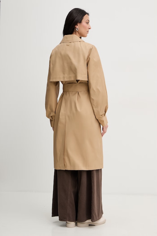 Ρούχα Twinset Καμπαρντίνα γυναικεία βαμβακερή 261TP2230 καφέ