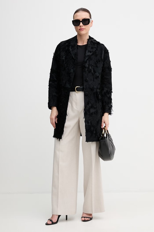 Sisley cappotto da donna con viscosa 2ETZLN06V nero SS26