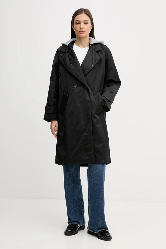 Sisley płaszcz 2LZLLN06P czarny SS26