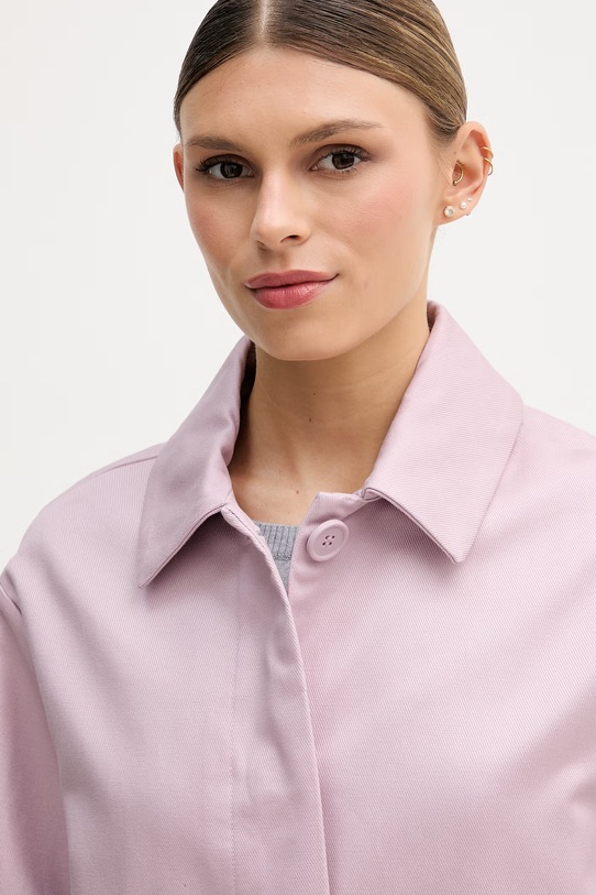 United Colors of Benetton płaszcz damski z bawełny różowy 2X2LDN098