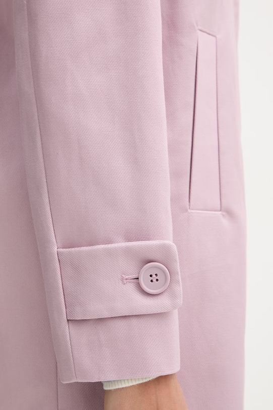 United Colors of Benetton płaszcz damski z bawełny 2X2LDN098 różowy