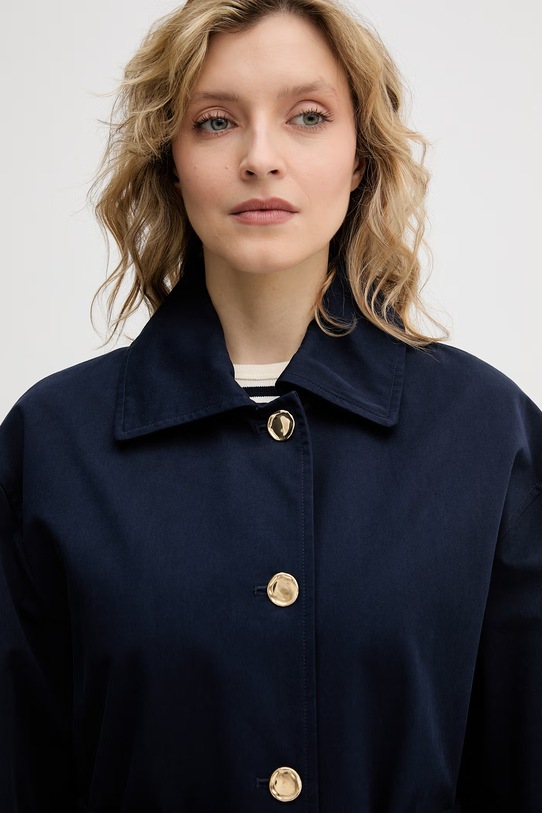 United Colors of Benetton trencz damski bawełniany granatowy 2LGRDN09I