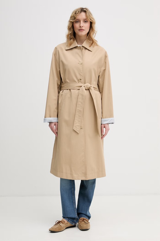 United Colors of Benetton trencz damski bawełniany beżowy 2LGRDN09I