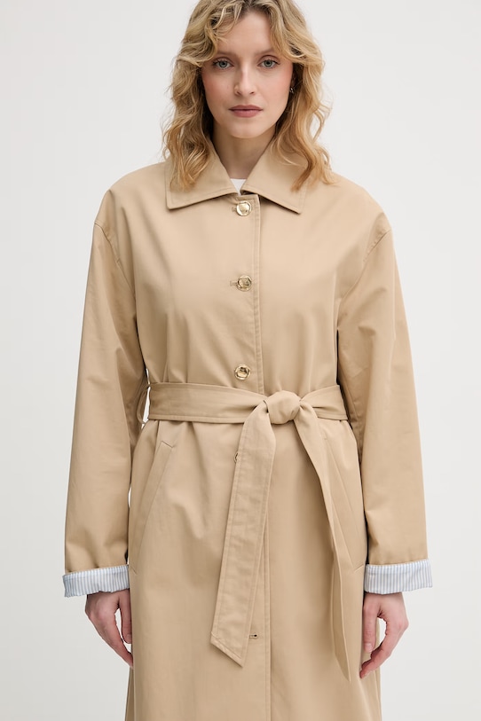 United Colors of Benetton trencz damski bawełniany beżowy 2LGRDN09I