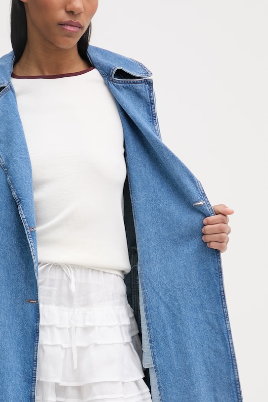 Marc O'Polo płaszcz damski jeansowy 5000009630 niebieski