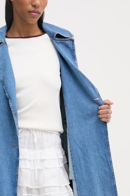 Marc O'Polo płaszcz damski jeansowy 5000009630 niebieski