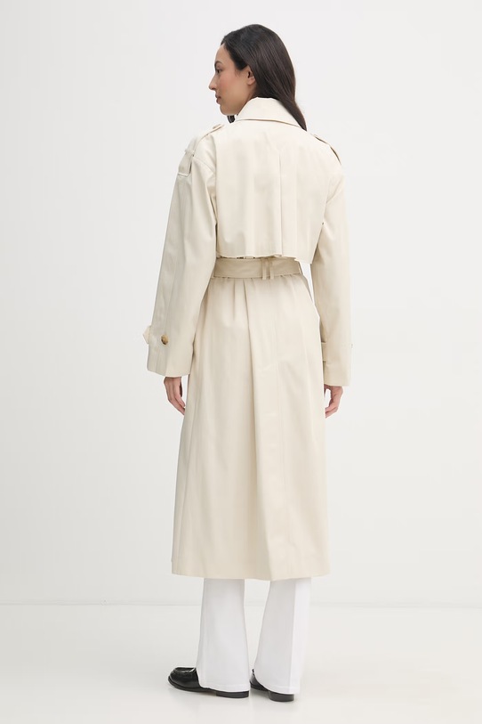 Odzież Tommy Hilfiger trencz damski bawełniany WW0WW50627 beżowy