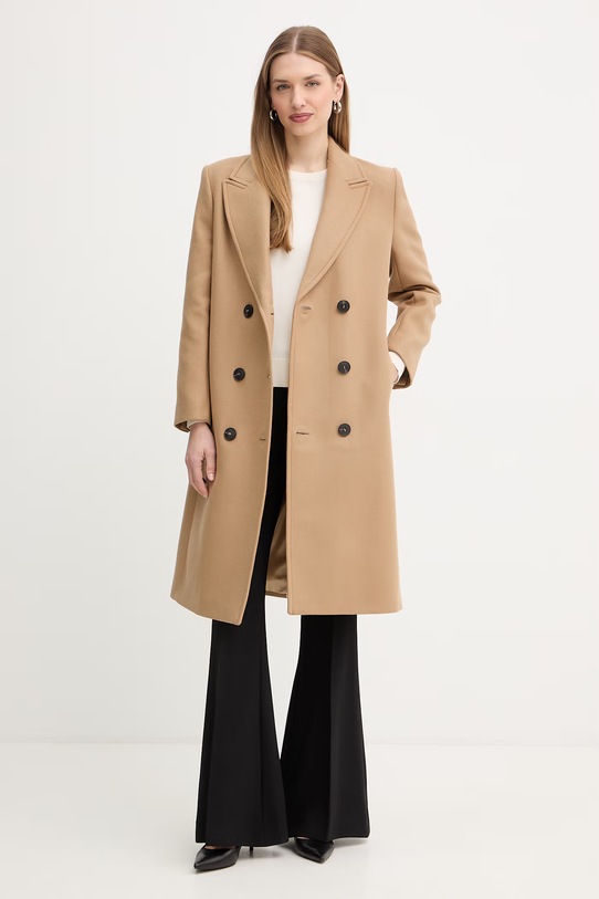 MAX&Co. płaszcz z dodatkiem wełny MCORIDENTE 2616011041200 beżowy SS26