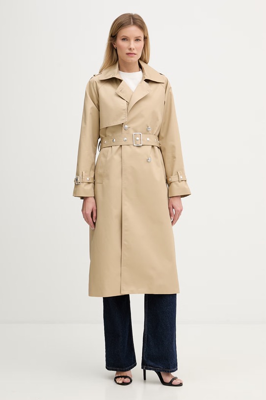 Dkny płaszcz nieocieplane beżowy DJ6J6232