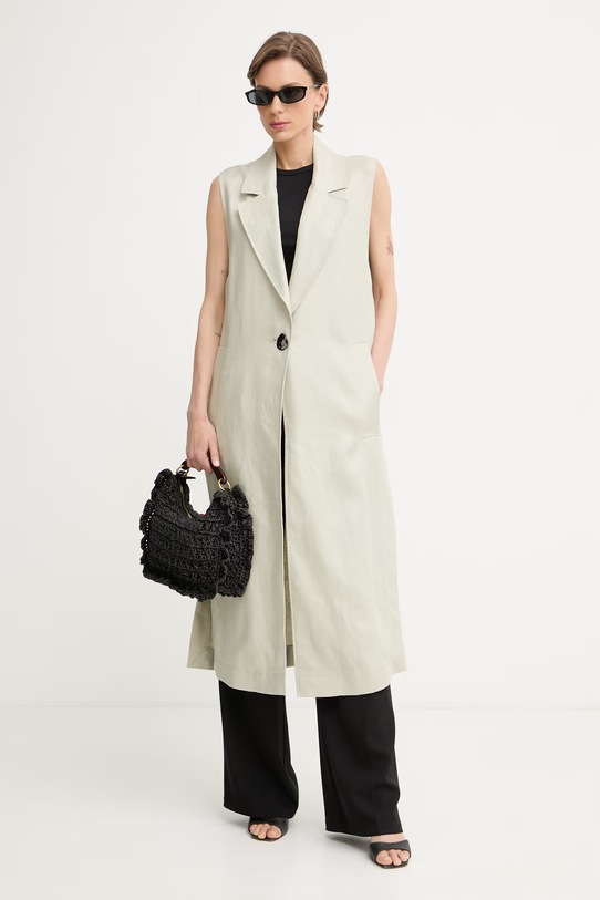 Armani Exchange kabát dámsky ľanový XW001979.AF21530 béžová SS26