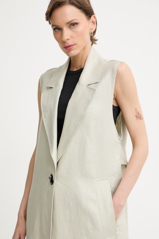 Armani Exchange kabát dámsky ľanový béžová XW001979.AF21530