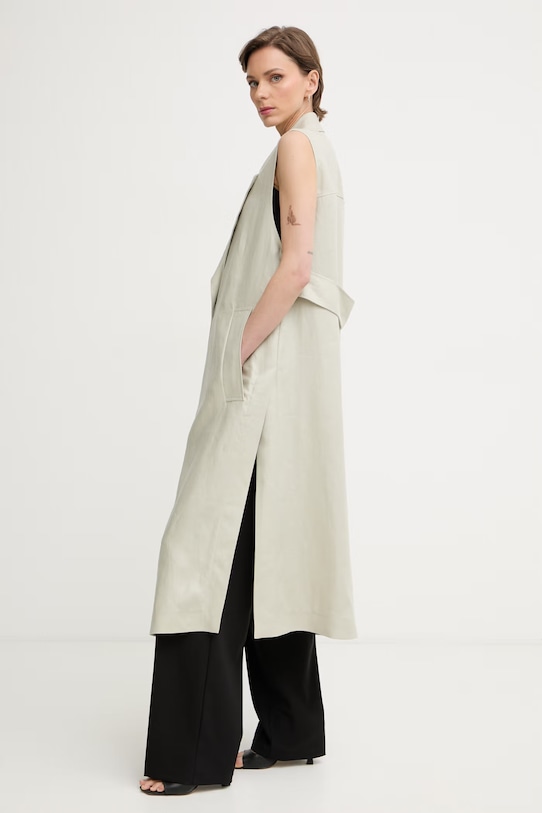 Armani Exchange kabát dámsky ľanový XW001979.AF21530 béžová