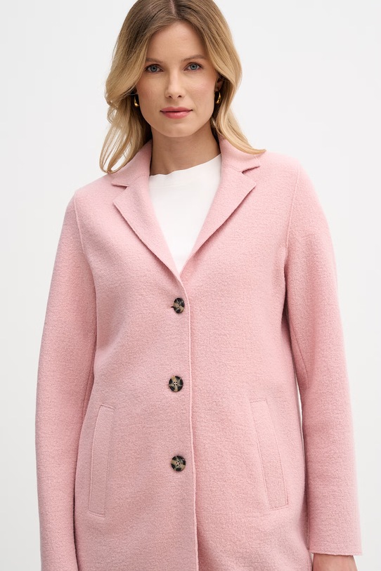 OUI płaszcz damski wełniany różowy 79918.