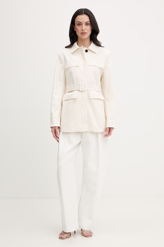 Karl Lagerfeld płaszcz damski z bawełną B2W15014 beżowy SS26