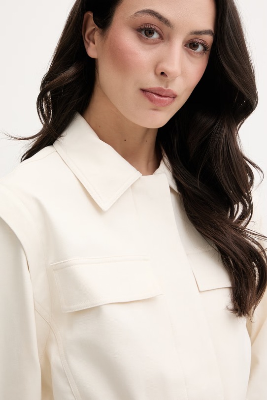 Karl Lagerfeld płaszcz damski z bawełną beżowy B2W15014