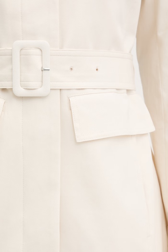 Karl Lagerfeld płaszcz damski z bawełną B2W15014 beżowy