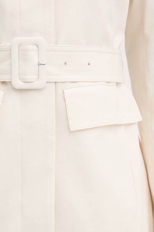 Karl Lagerfeld płaszcz damski z bawełną B2W15014 beżowy