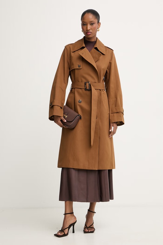 Morgan trencz damski bawełniany GPRUNE brązowy SS26