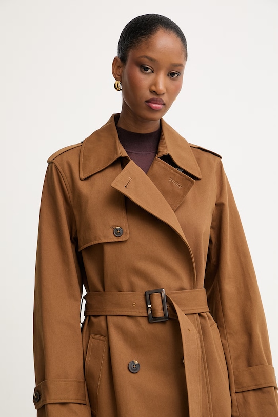 Morgan trencz damski bawełniany brązowy GPRUNE