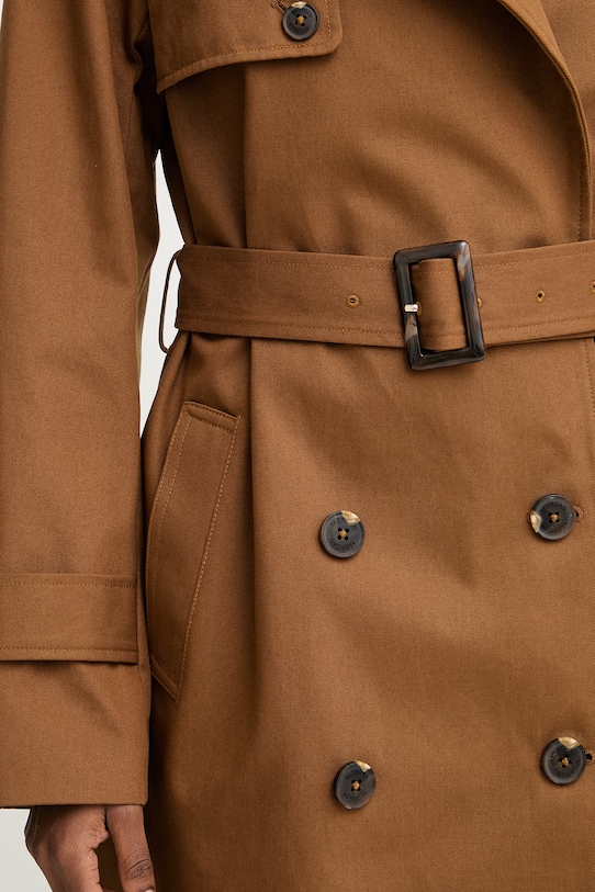Morgan trencz damski bawełniany GPRUNE brązowy