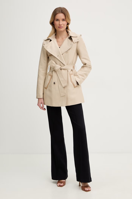 Morgan trencz damski z bawełną GSAMIR beżowy SS26