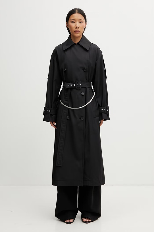 Sportmax Spxgocce тренч з бавовною жіночий чорний 2612021031600