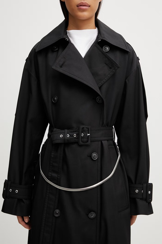 Sportmax Spxgocce тренч з бавовною жіночий чорний 2612021031600