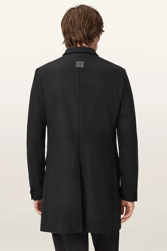 AllSaints płaszcz z dodatkiem wełny M065OD czarny SS26