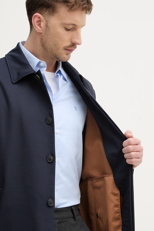 Trussardi płaszcz z dodatkiem wełny 0001M000002N