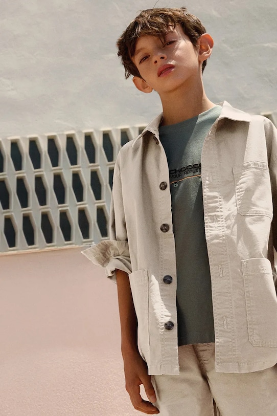 Детская куртка-рубашка Mayoral без подкладки бежевый 6173.7F.Junior.PPY2