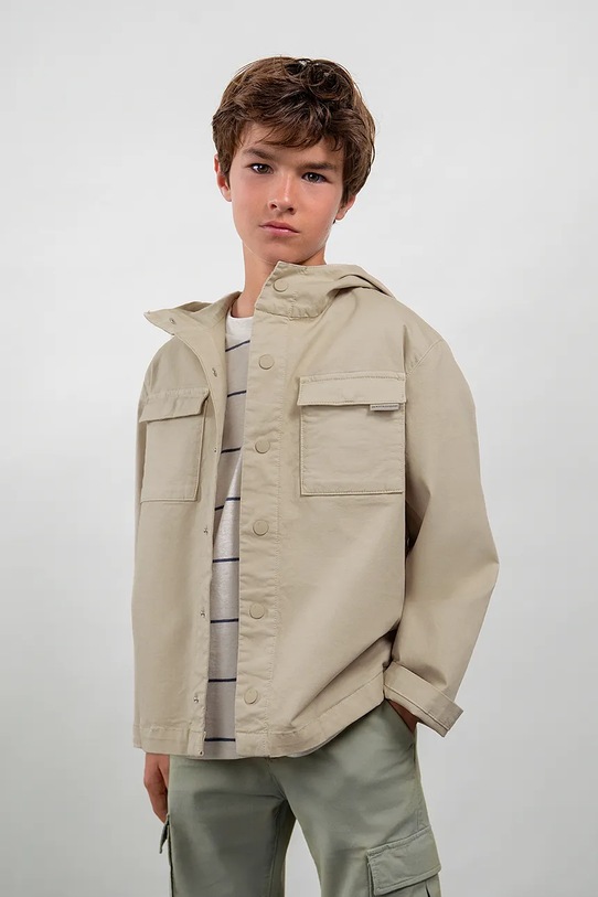 Dječja jakna Mayoral Boston by Mayoral s kapuljačom bež 6425.7H.Boston.PPY2