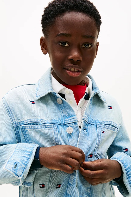 Tommy Hilfiger kurtka jeansowa dziecięca bawełniana KB0KB10397.128.176.PPY2