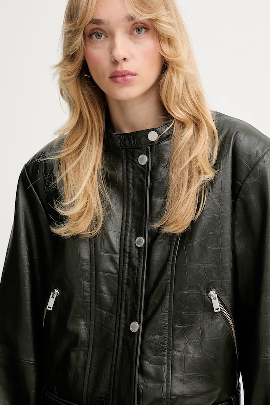 Gestuz kurtka skórzana zielony 10910734