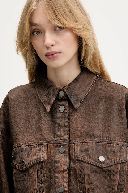 Gestuz kurtka jeansowa brązowy 10910873