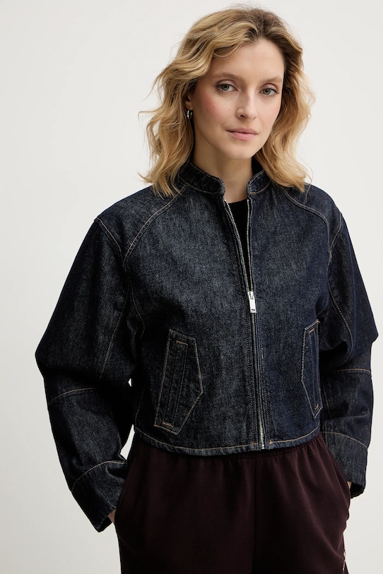 Τζιν μπουφάν Calvin Klein Jeans μαύρο LV047E731G