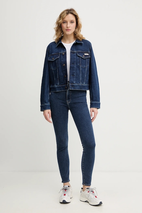 Τζιν μπουφάν Calvin Klein Jeans LV047E903G σκούρο μπλε SS26