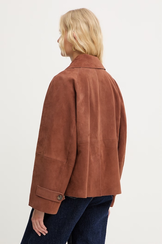 Odzież Weekend Max Mara krótka kurtka damska zamszowa SOSPIRO 2615441011600 brązowy