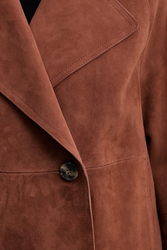 Weekend Max Mara krótka kurtka damska zamszowa SOSPIRO 2615441011600 brązowy