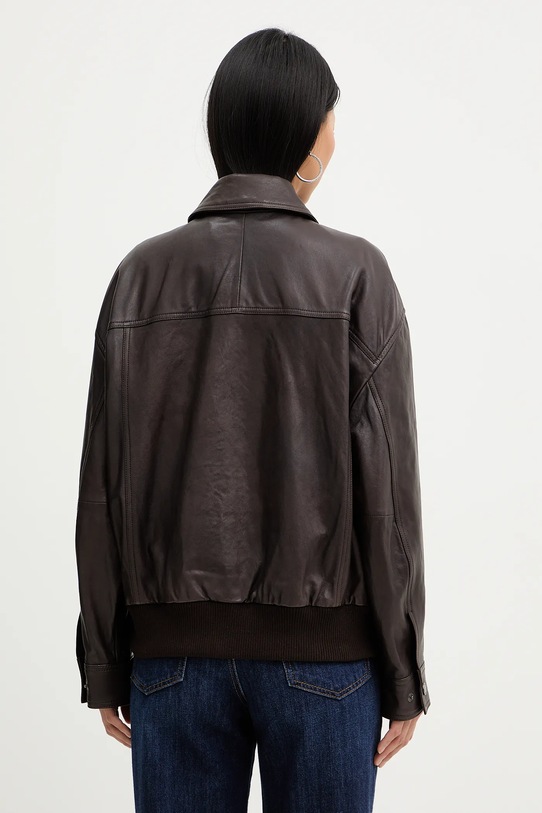 Odzież Weekend Max Mara kurtka skórzana GIGANTE 2615441061600 brązowy