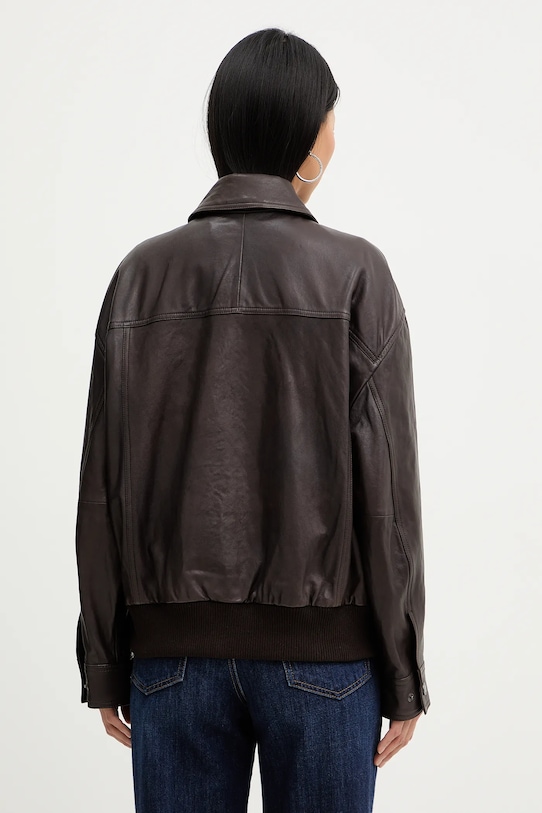 Odzież Weekend Max Mara kurtka skórzana GIGANTE 2615441061600 brązowy