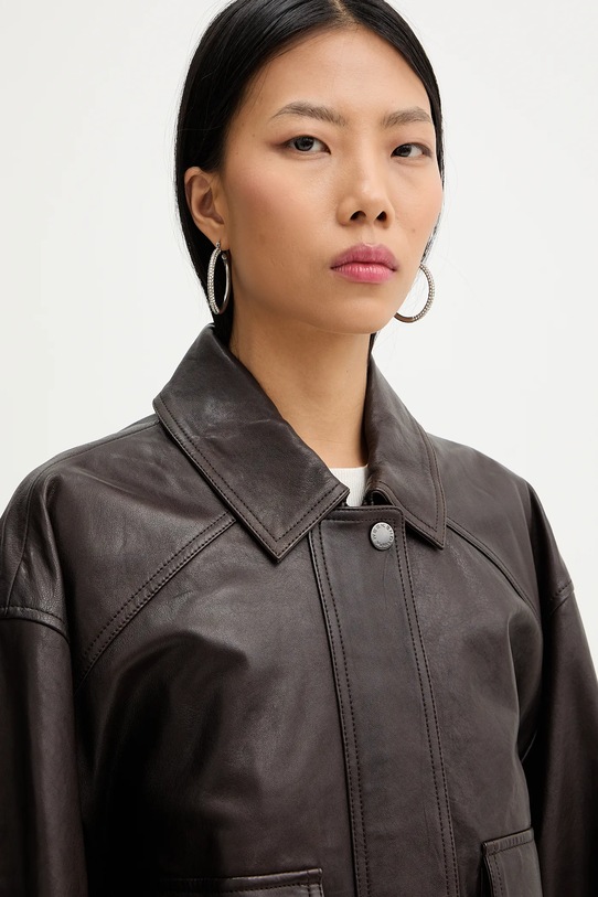 Weekend Max Mara kurtka skórzana GIGANTE brązowy 2615441061600