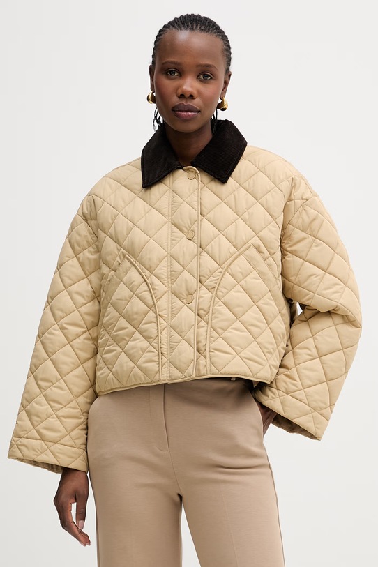 Weekend Max Mara kurtka dwustronna KAKI bez kaptura beżowy 2615481031600