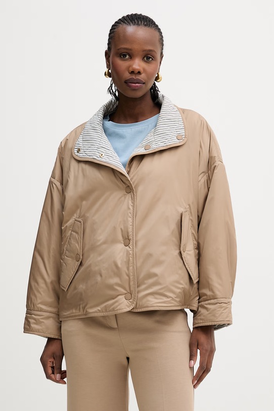 Weekend Max Mara kurtka dwustronna SMALTO bez kaptura brązowy 2615481051600